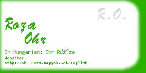 roza ohr business card